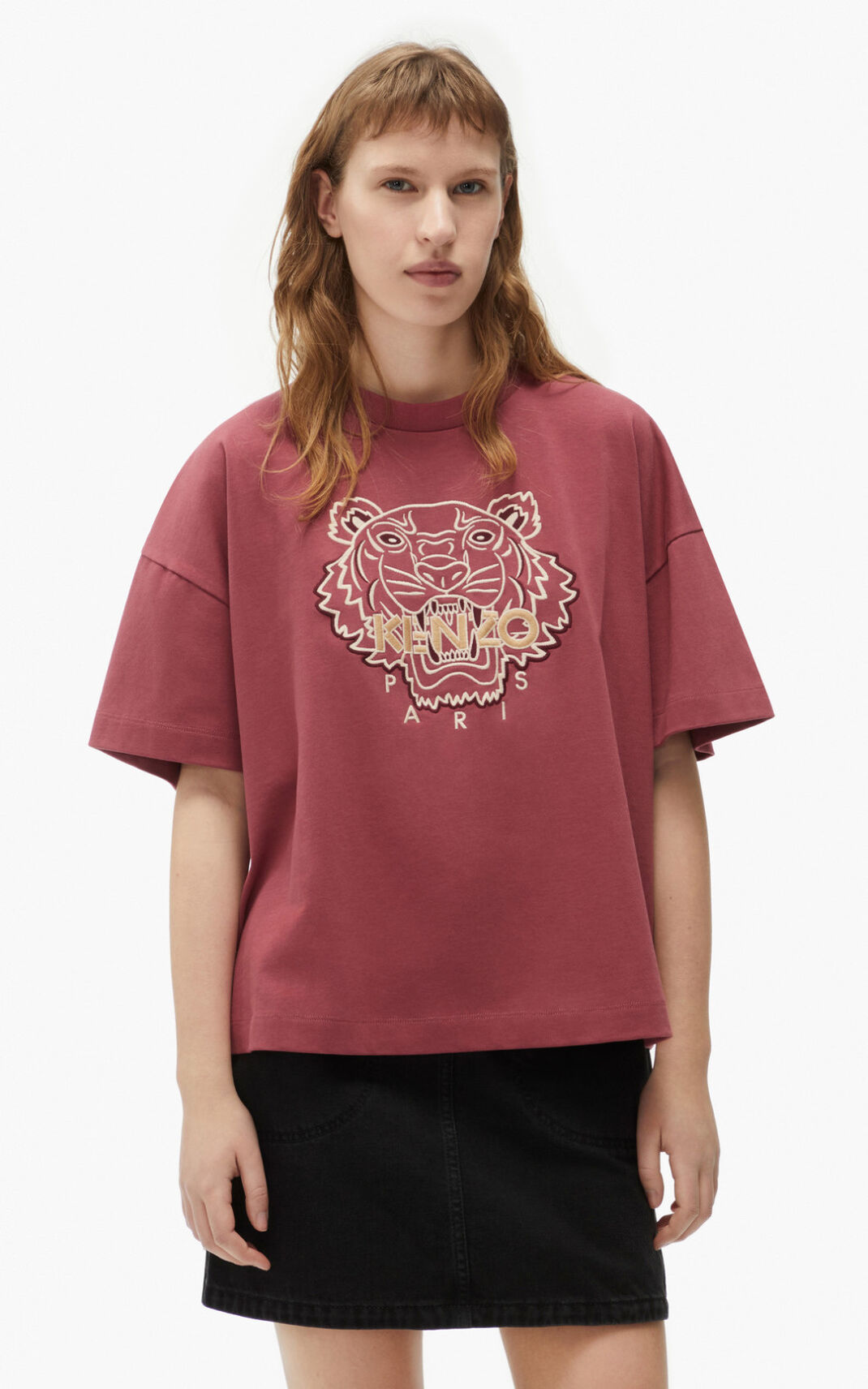 Kenzo Tiger boxy Camisetas Mujer Negras | 8790154-QT